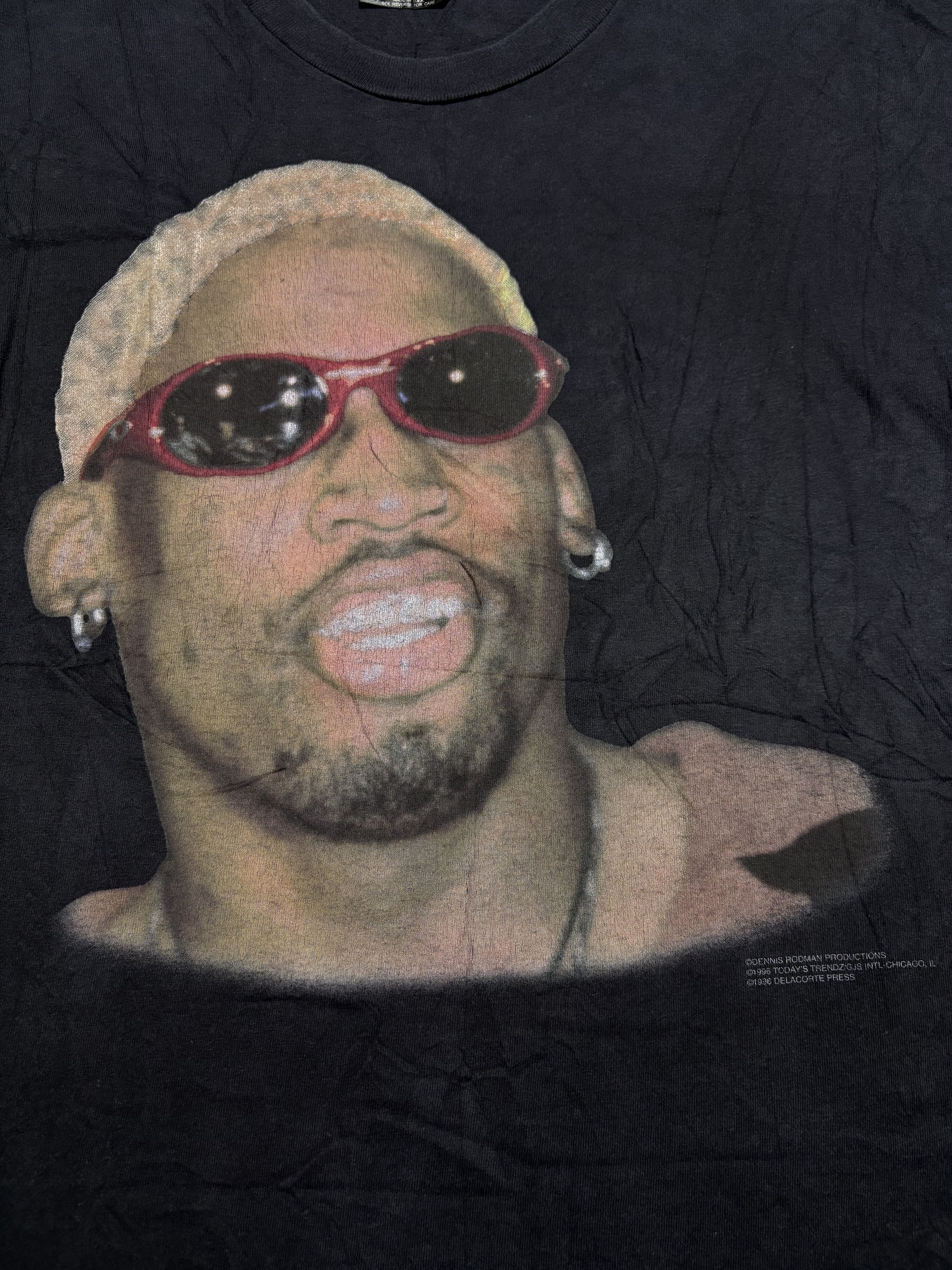 Rap Tees Vintage 90s dennis rodman big face tshirt Size US L / EU 52-54 / 3 - 3 Thumbnail