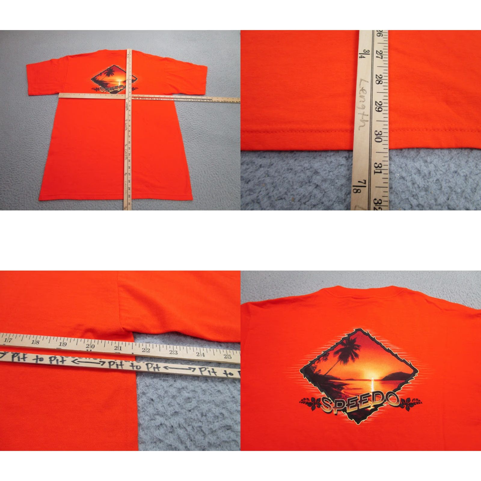 Speedo VINTAGE Speedo Shirt Men Large Orange Sunset Beach Graphic Made in USA Crewneck Tee Size US L / EU 52-54 / 3 - 8 Thumbnail