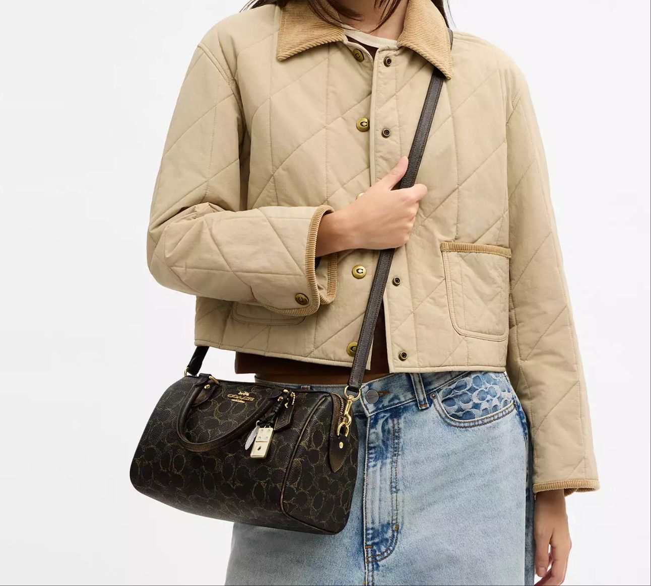 Coach Rowan Satchel Bag In Loved Signature Canvas CDY16 Size ONE SIZE - 14 Thumbnail