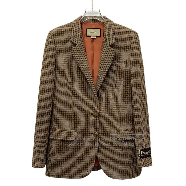 Gucci Gucci Brown plaid linen lapel single-breasted long-sleeved Size XS / US 0-2 / IT 36-38 - 1 Thumbnail