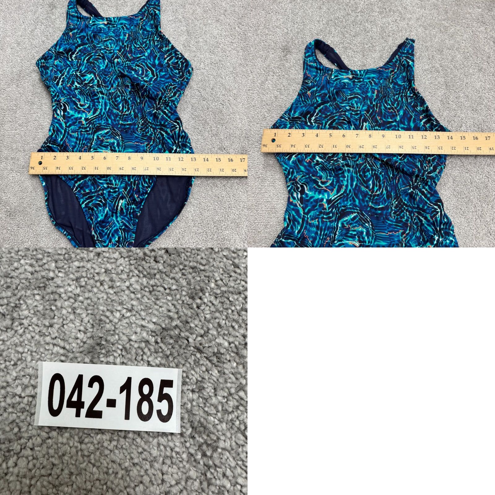 Vintage TYR Abstract Halter One Piece Bodysuit Swimwear Womens Small Blue Training Swim Size S / US 4 / IT 40 - 9 Thumbnail