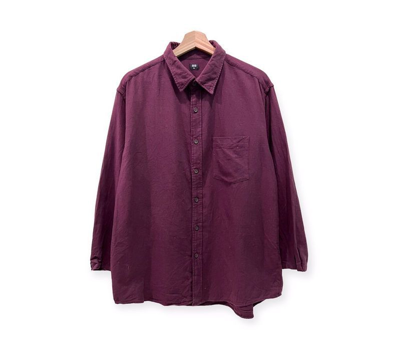 Flannel Japanese Brand Uniqlo Plain Flannel Shirt Size US XL / EU 56 / 4 - 1 Thumbnail