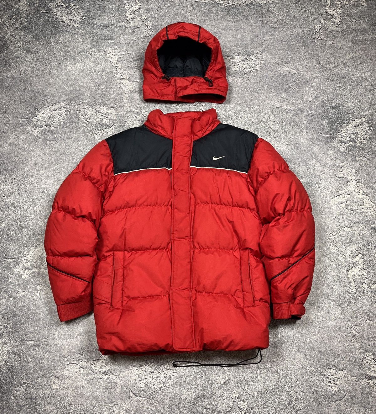 Nike × Vintage 00s Vintage Nike Mini Swoosh Y2K Duck Down Puffer Jacket Size US M / EU 48-50 / 2 - 2 Thumbnail