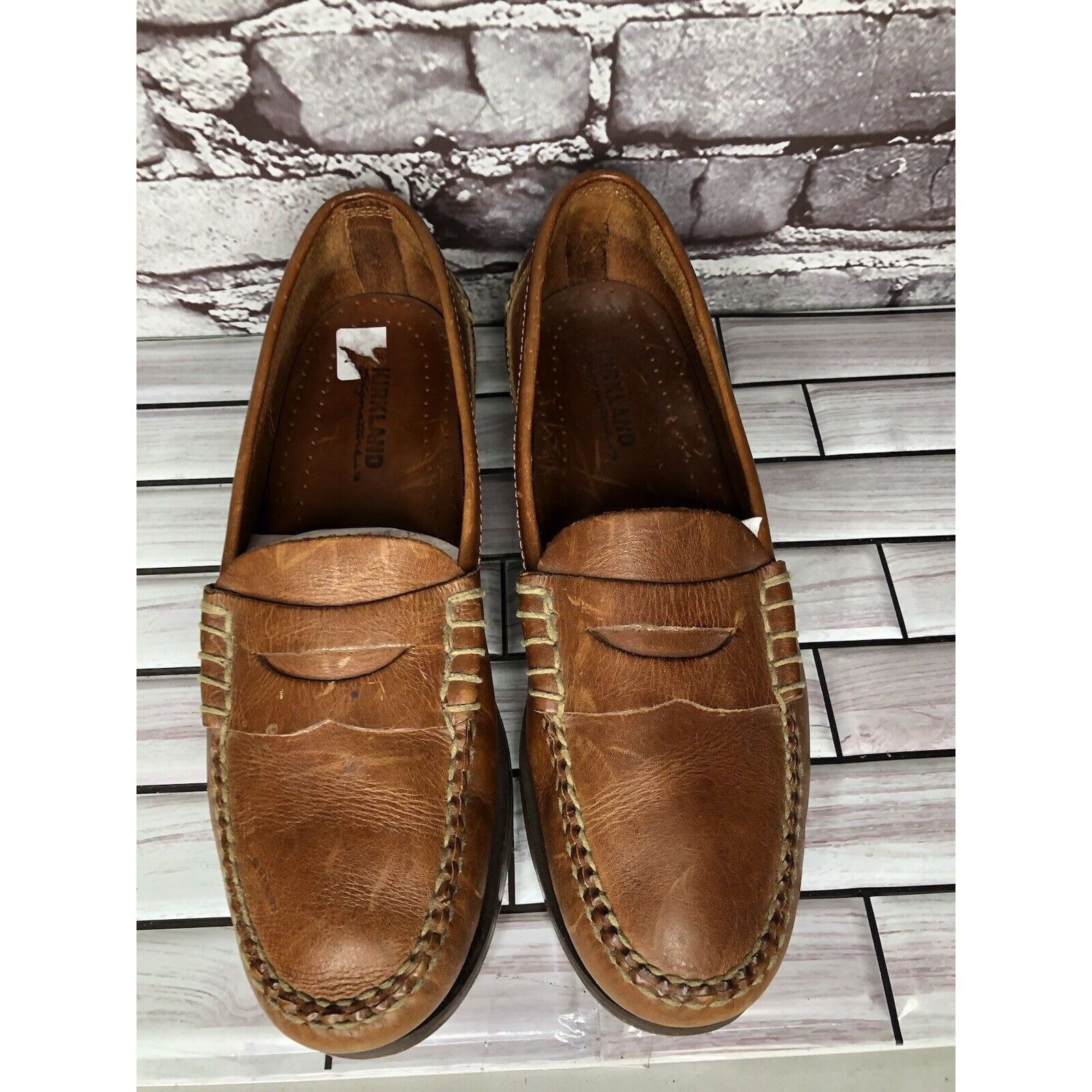 Kirkland Signature Kirkland Signature Brown Leather Penny Loafers Moc Toe Slip Size US 10 / EU 43 - 21 Thumbnail