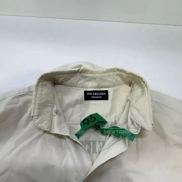 Balenciaga FW22 Beige Single Button Long Sleeve Shirt.