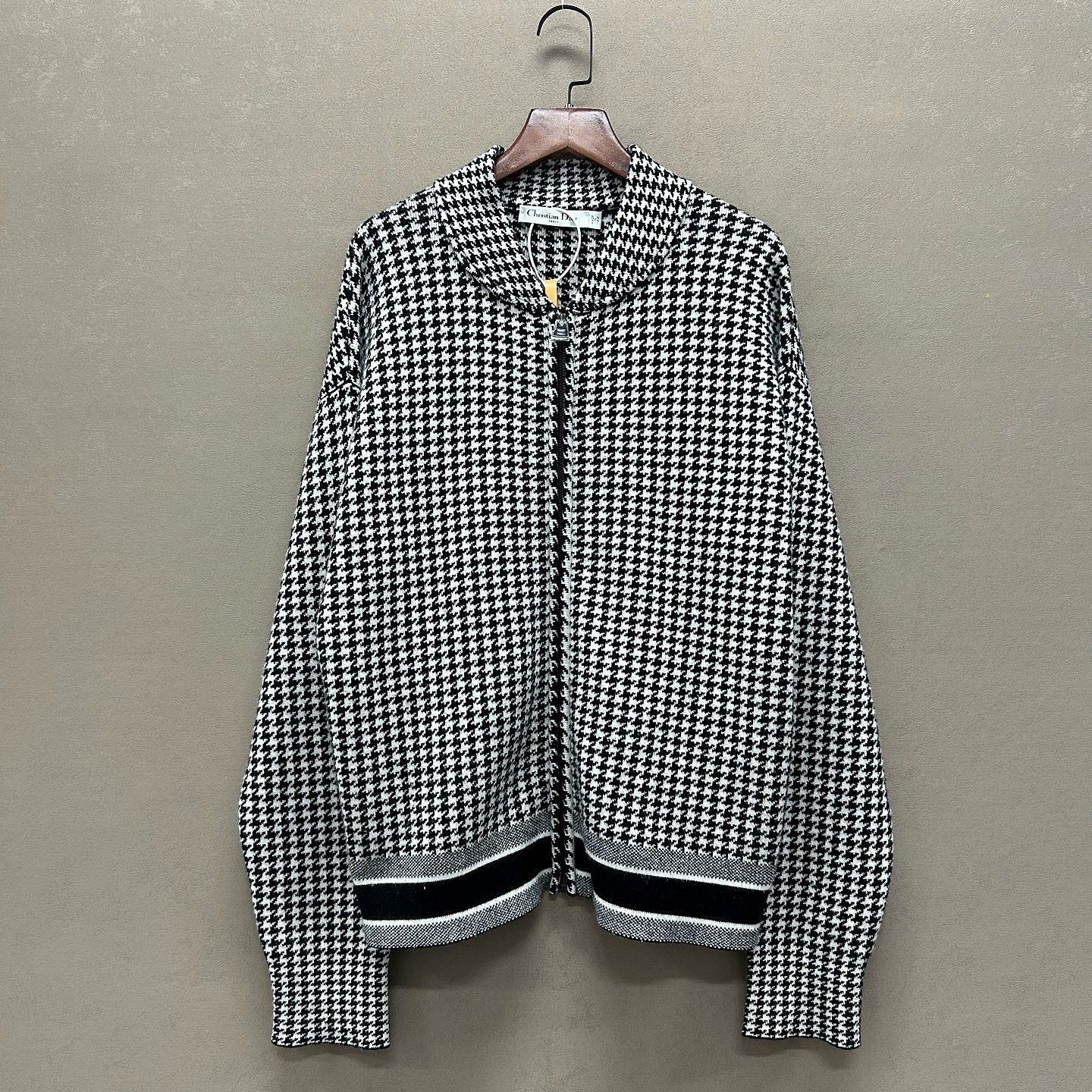 Dior Dior Houndstooth Zip Up Cardigan Size 38 Size S / US 4 / IT 40 - 1 Thumbnail