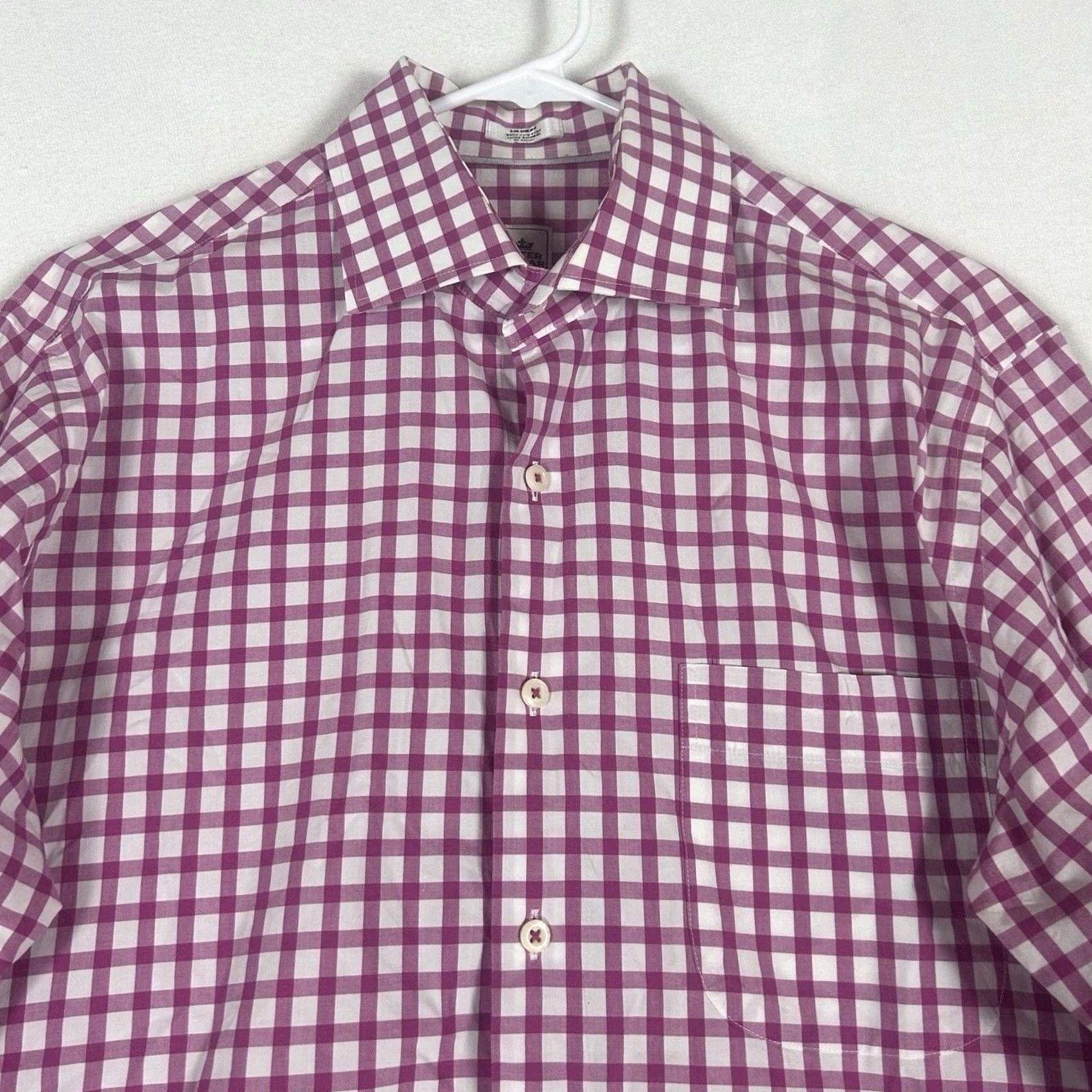 Peter Millar Peter Millar Button-Up Long Sleeve Shirt Mens M Casual Red Plaid Classic, Preppy, All Seasons, 100% Cotton Size US M / EU 48-50 / 2 - 2 Thumbnail