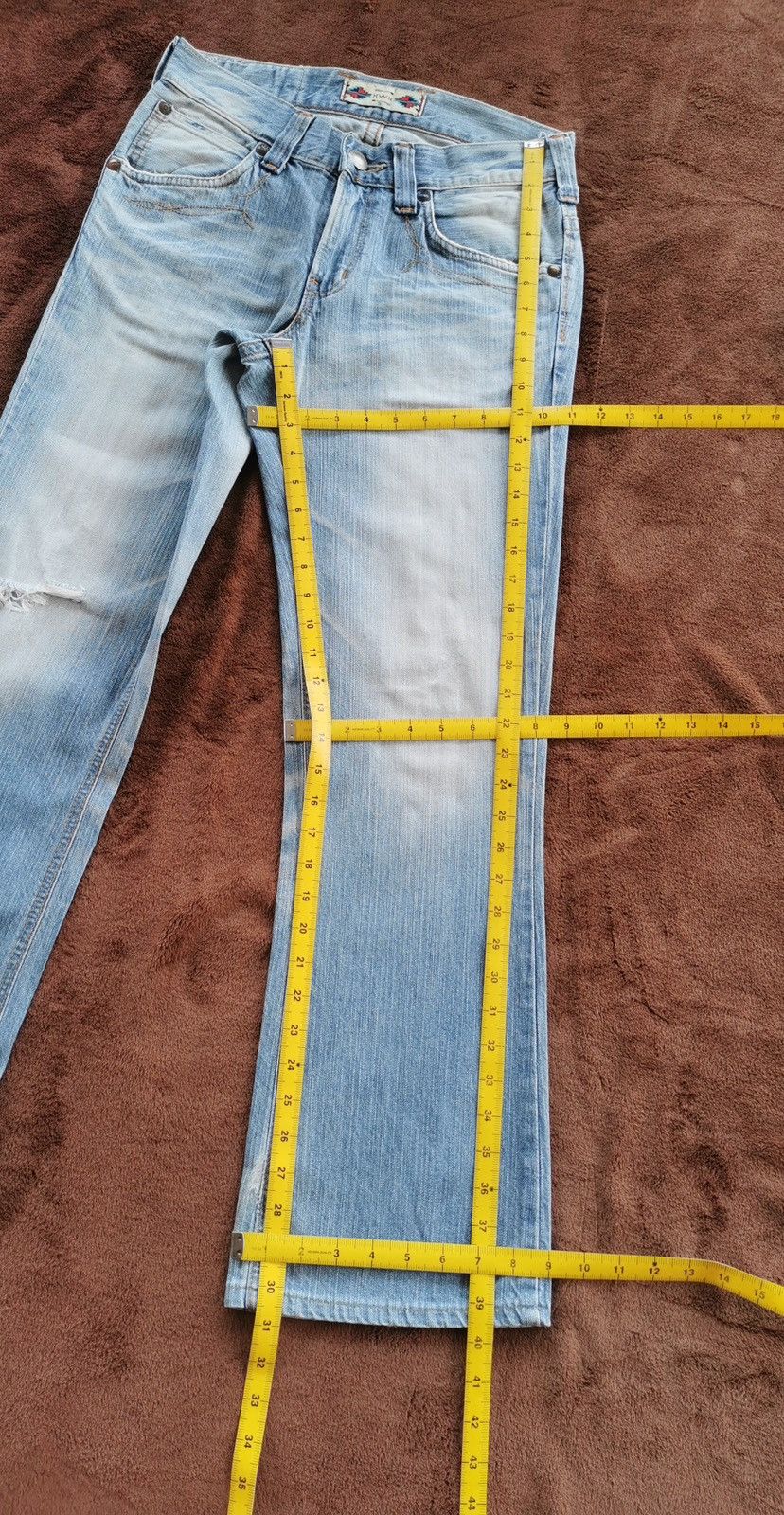 Edwin Edwin Bootcut Distressed Denim Jeans Size US 30 / EU 46 - 11 Thumbnail