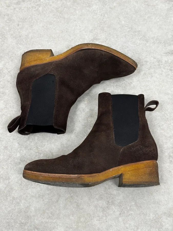 Dries Van Noten 2000s Dries Van Noten Brown Suede Leather Boots Size US 7 / EU 40 - 2 Thumbnail