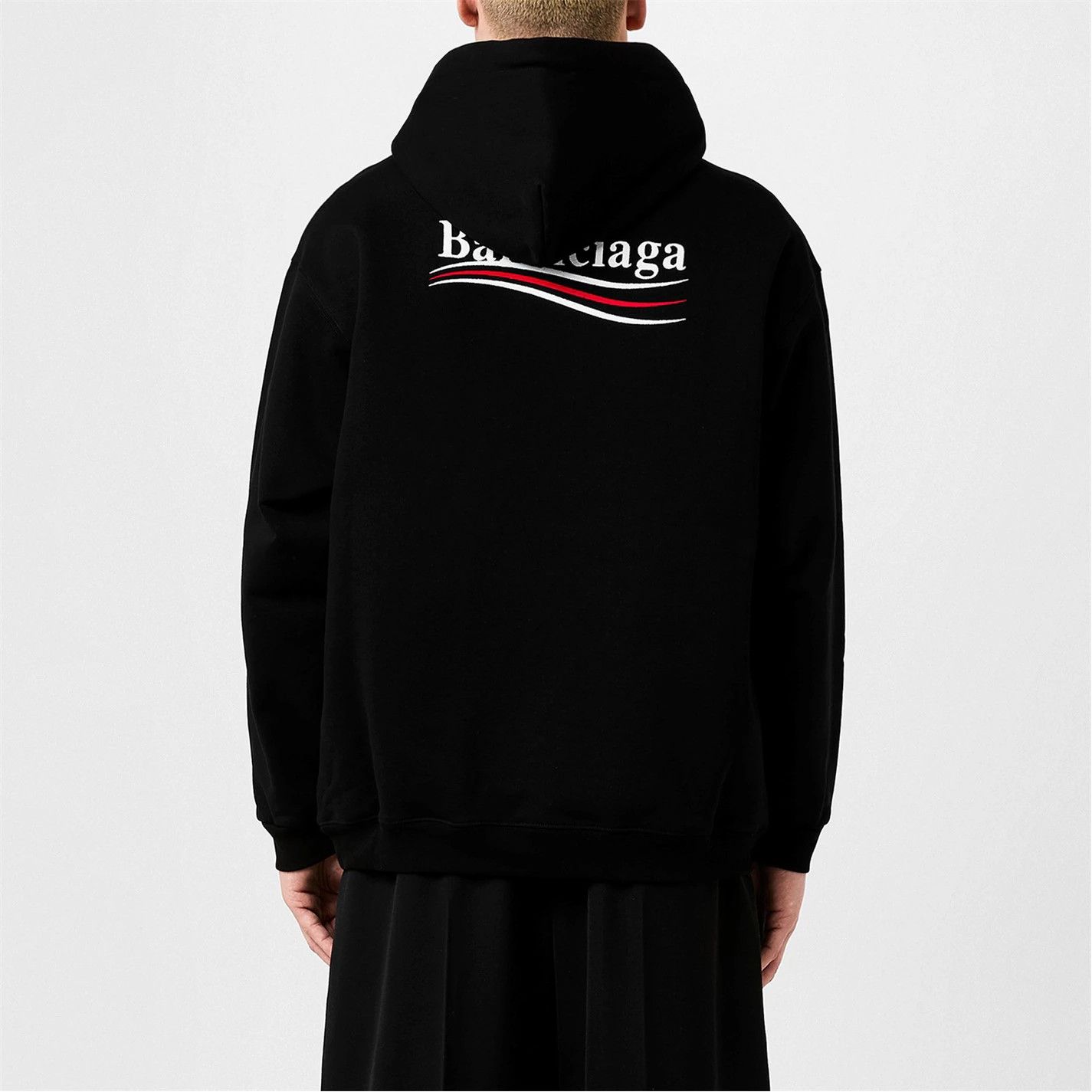 Balenciaga o1g2r1mq0226 Logo Political Hoodie In Black Size US S / EU 44-46 / 1 - 4 Thumbnail
