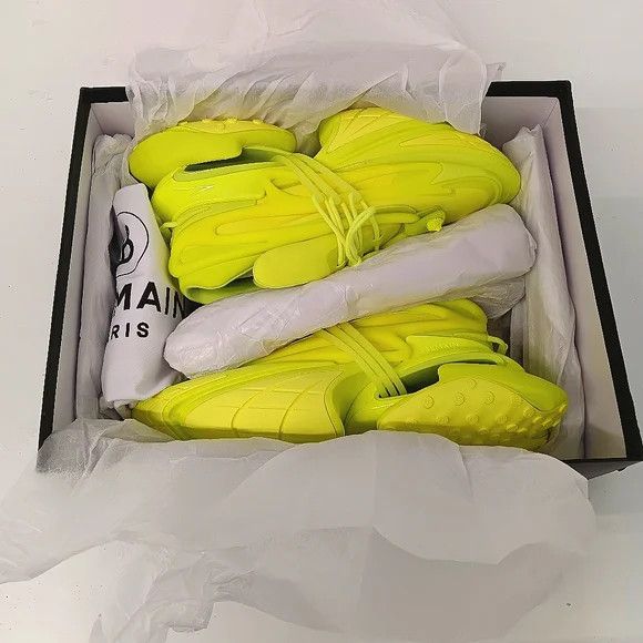 Balmain Balmain Unicorn Low-Top Neon Chunky Sneakers - EU44/US11 Size US 11 / EU 44 - 14 Thumbnail