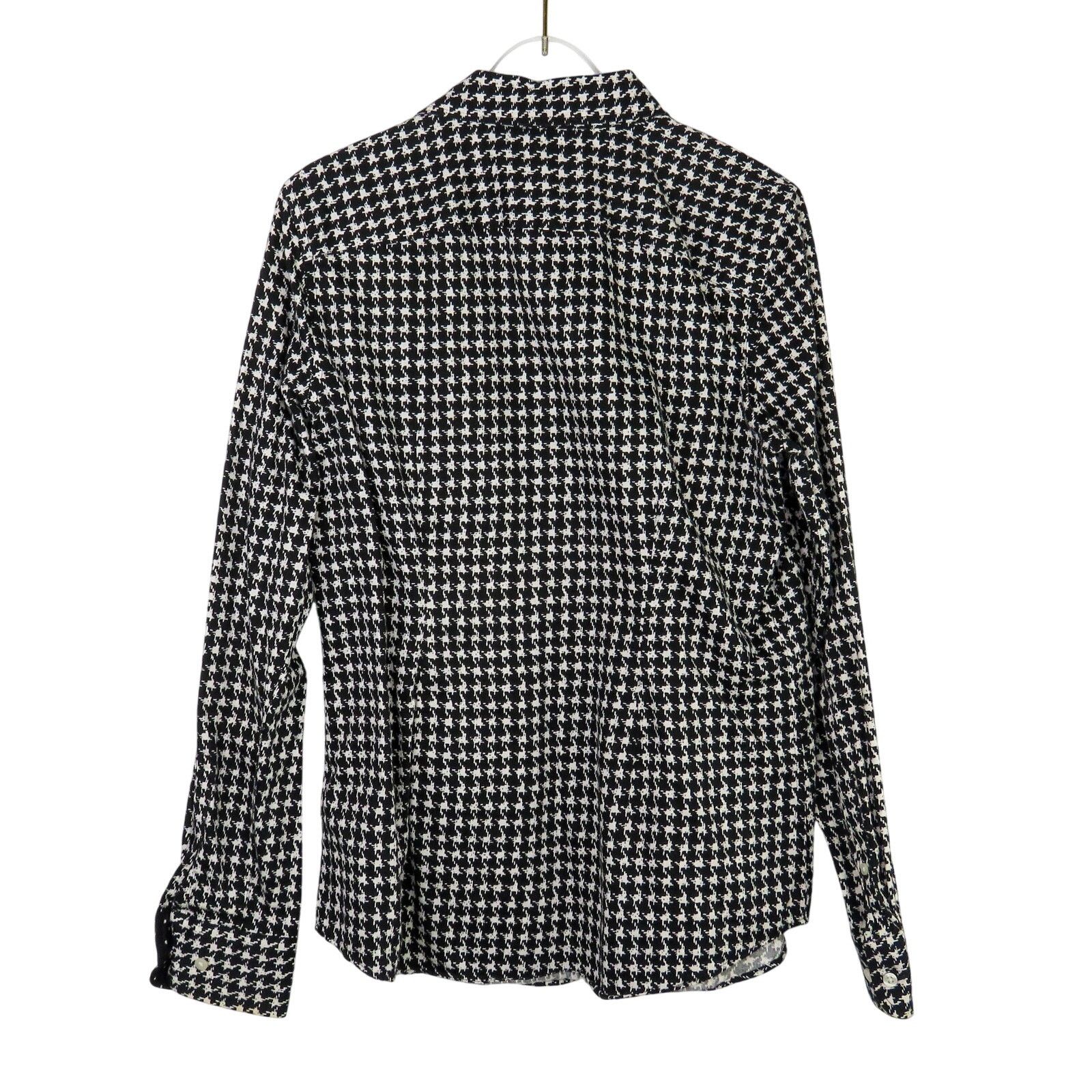 Chaps × Kohl's Chaps Black & White Houndstooth Button Down Blouse Small Size S / US 4 / IT 40 - 4 Thumbnail