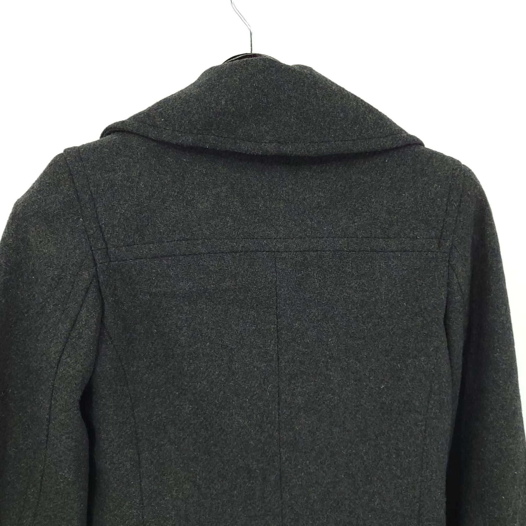 Merona Merona Jacket Womens Medium Pea Coat Black Wool Blend Double Breasted Size M / US 6-8 / IT 42-44 - 7 Thumbnail