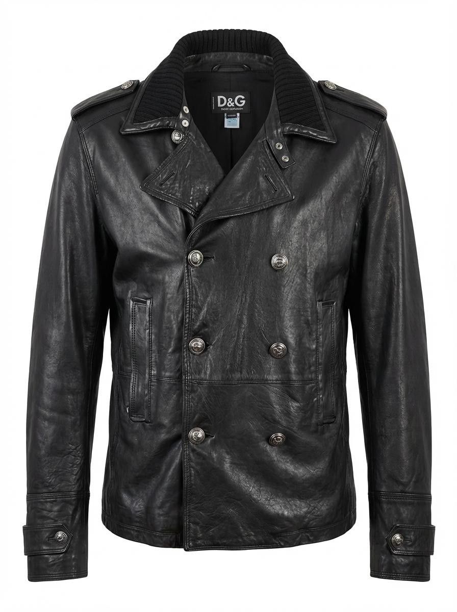 Dolce & Gabbana HEAVY LEATHER ARMY JACKET Size US L / EU 52-54 / 3 - 1 Thumbnail