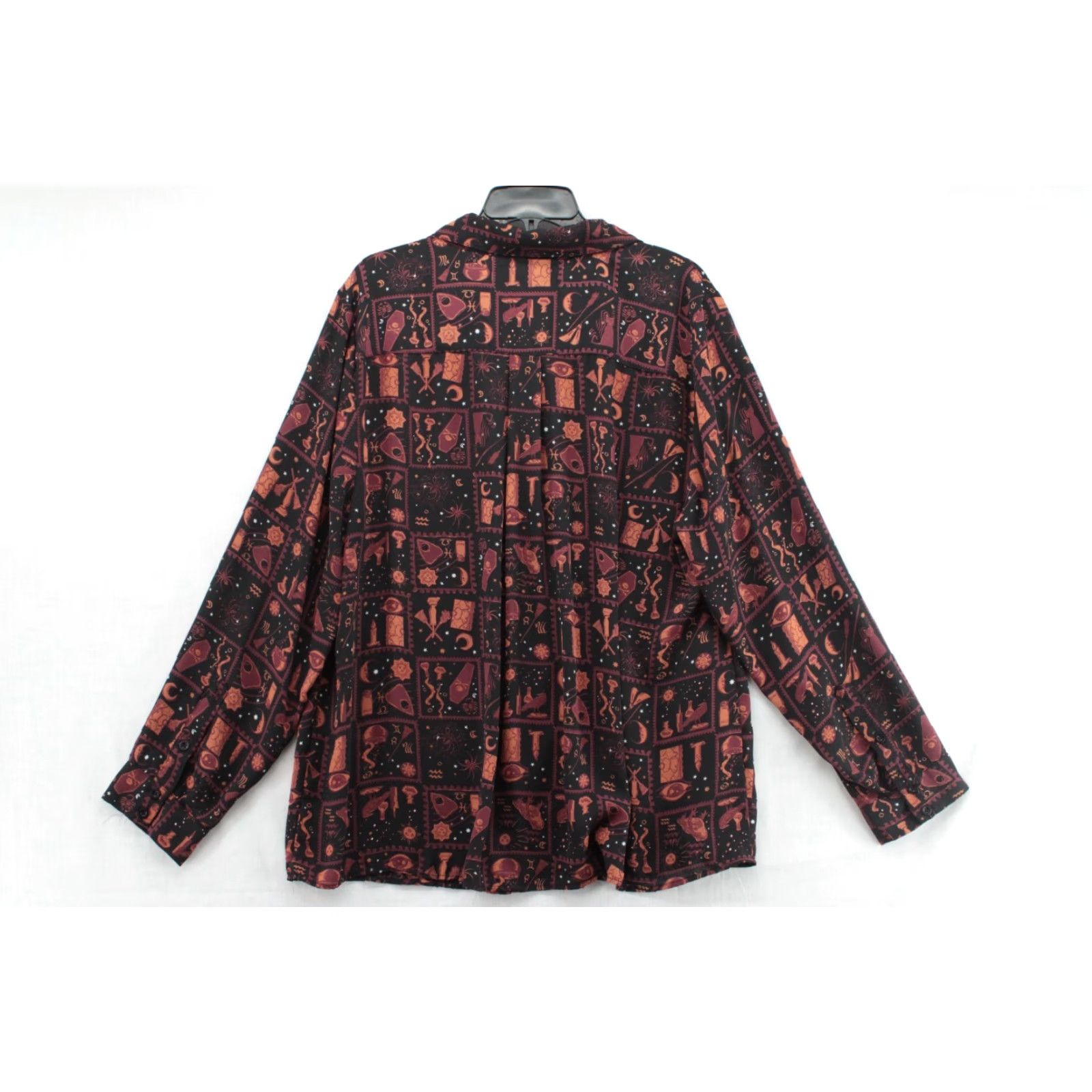 Disney Disney Blouse Women's 2X Orange Black Long Sleeve Button Up Hocus Pocus Size XXL / US 16-18 / IT 52-54 - 3 Thumbnail