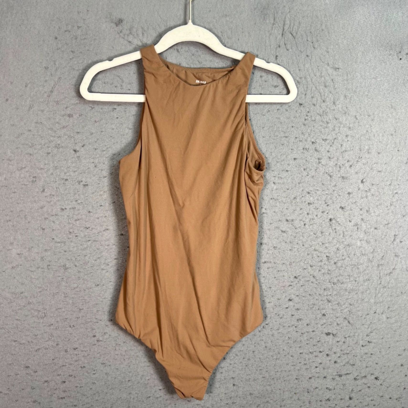SKIMS Skims Bodysuit XS Tan High-Neck Sleeveless One Piece Womens Stretch Fabric Size XS / US 0-2 / IT 36-38 - 2 Thumbnail
