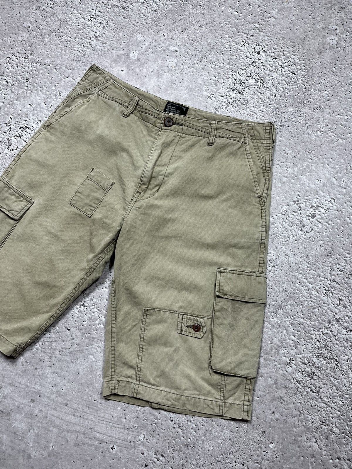 Stussy × Vintage Vintage Stussy Cargo Shorts 32 Olive Green Utility Skater Size US 32 / EU 48 - 2 Thumbnail