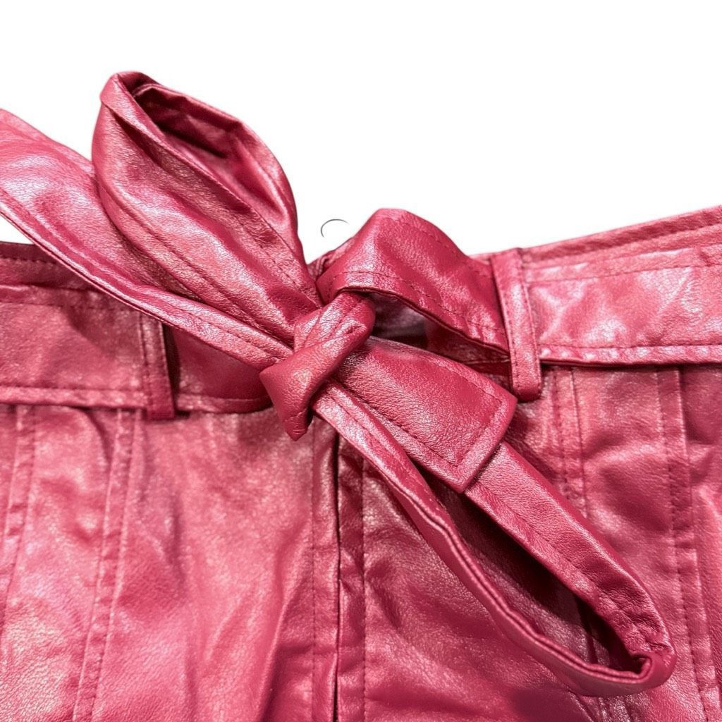 Ferrari FERRARI Vintage Ferrari Maroon Red Faux Leather Mini Skirt B Size 24" / US 00 / IT 34 - 4 Thumbnail