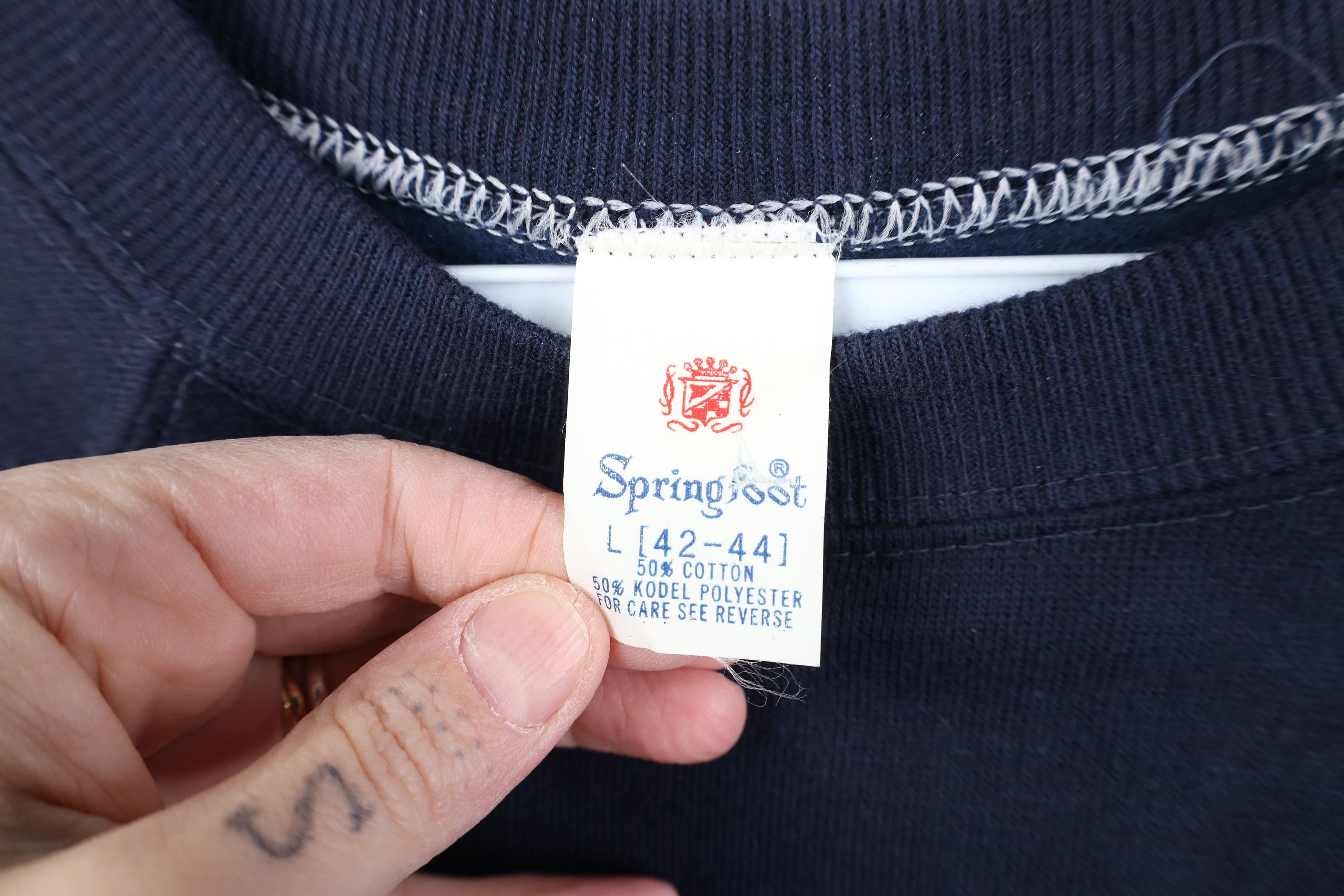 Vintage Vintage 70s Streetwear Crewneck Sweatshirt Navy Blue USA Size US L / EU 52-54 / 3 - 6 Thumbnail