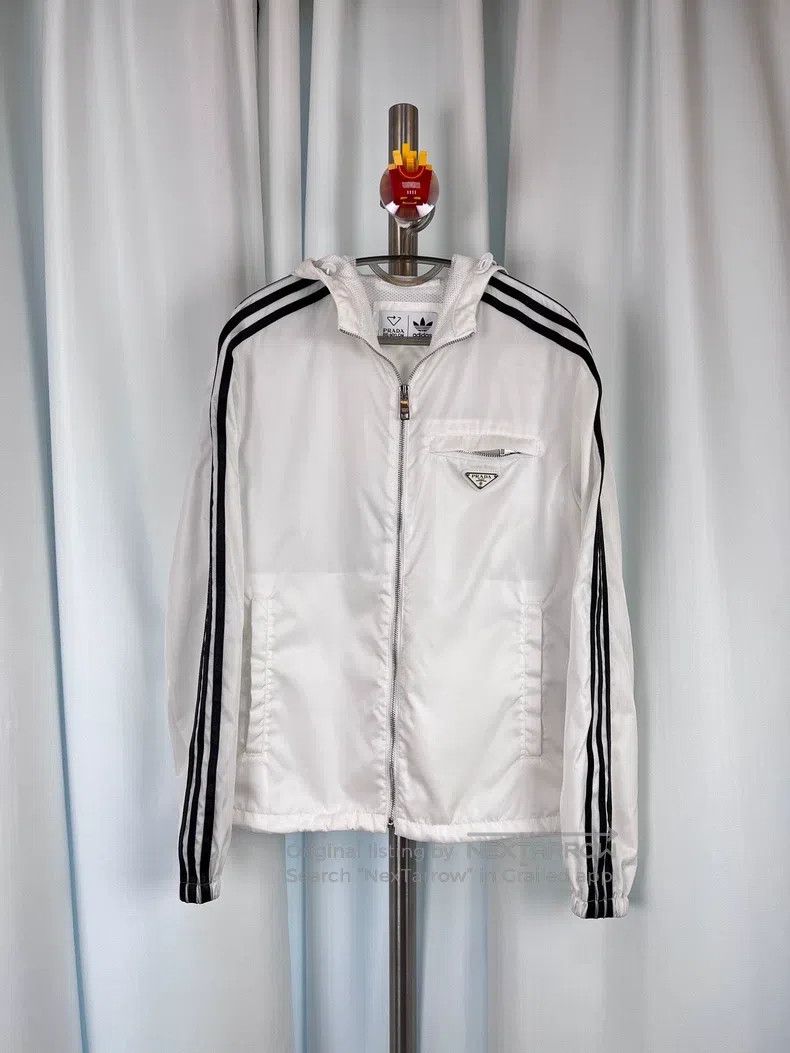 Prada Prada Co-branded triangle white side striped zipper jacket Size US M / EU 48-50 / 2 - 1 Thumbnail