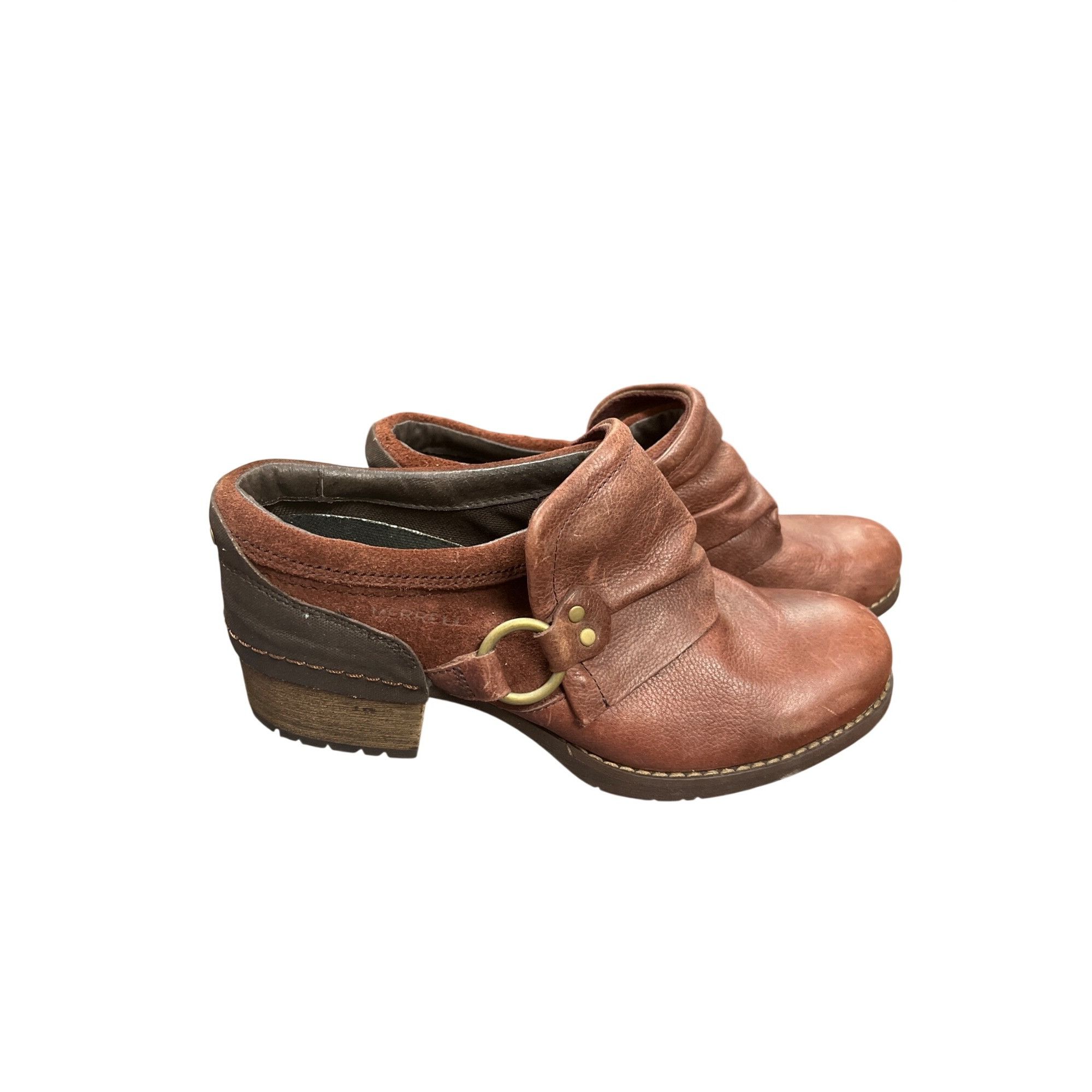 Merrell Merrell Chocolate wms brown leather mules clogs shoes sz 8 S Size US 8 / IT 38 - 18 Thumbnail