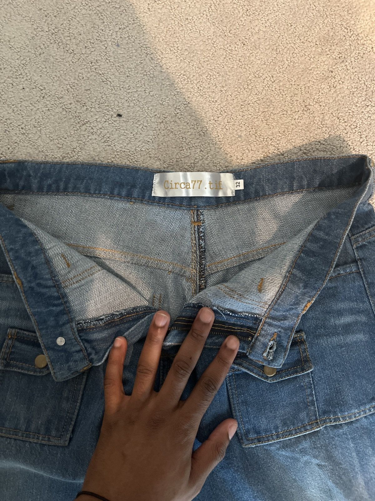 Japanese Brand × Vintage Circa77.tif Jesus denim Size US 32 / EU 48 - 4 Thumbnail