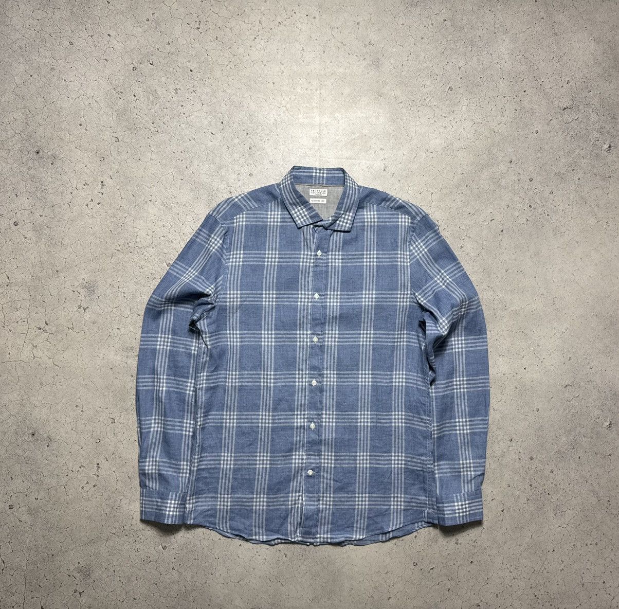 Brunello Cucinelli Brunello Cucinelli Luxury Button Up Shirt Linen Size L Check Size US L / EU 52-54 / 3 - 2 Thumbnail