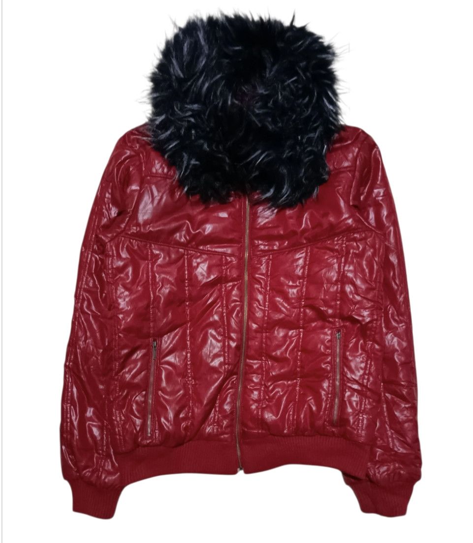 2000's Sorridere Red Beat Fur Puffer Jacket