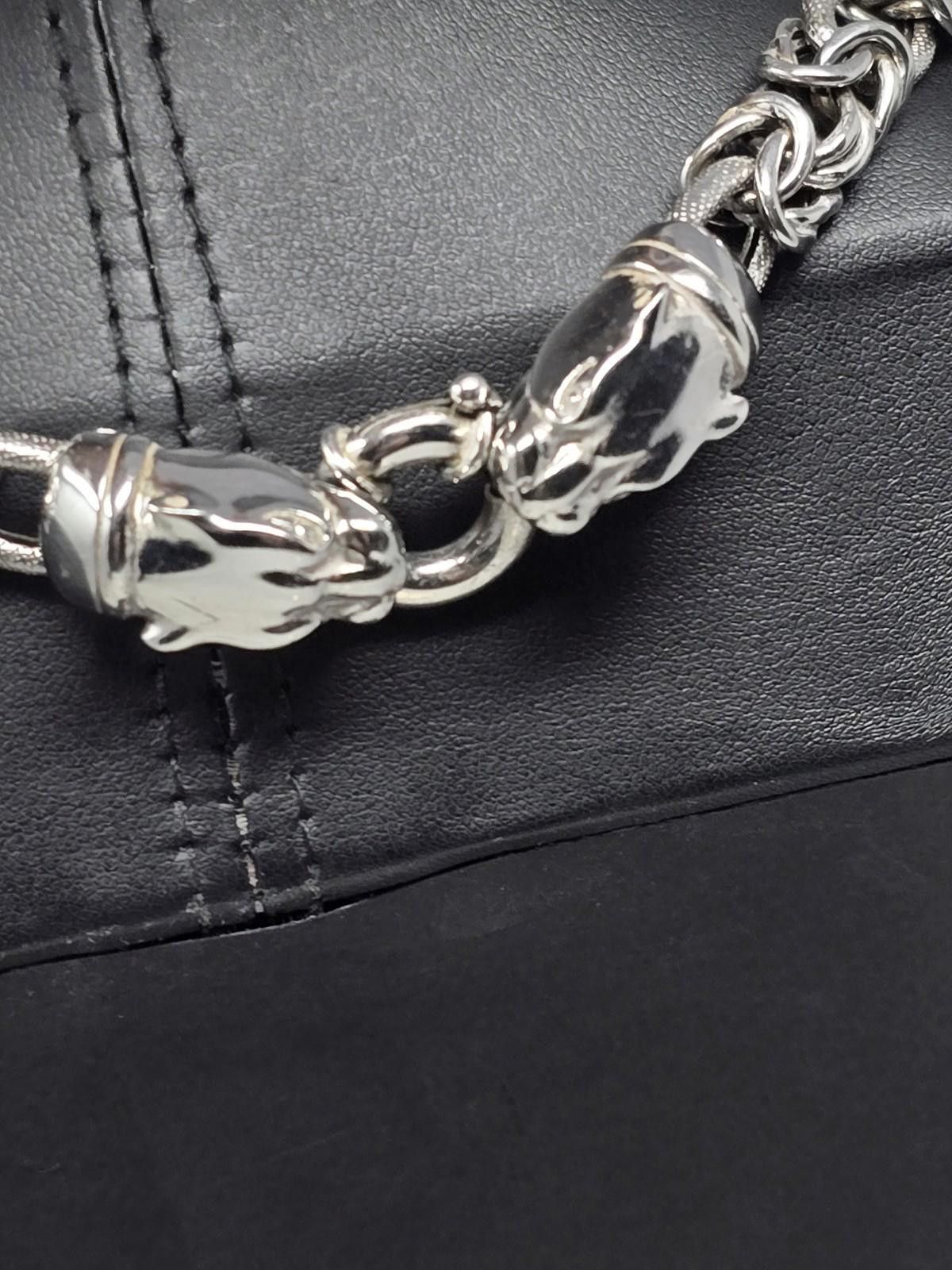 MR & MRS ITALY Sterling Silver Byzantine Chain Leopard Clasp 17in 60g Size ONE SIZE - 5 Thumbnail