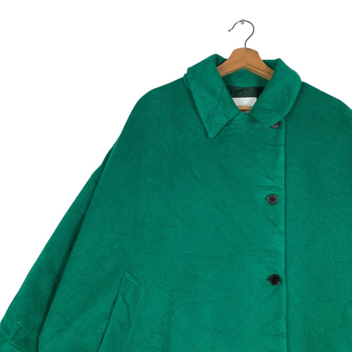 HARE HARE Asymmetrical Oversized Green Long Coat #1378-C62 Size ONE SIZE - 6 Thumbnail