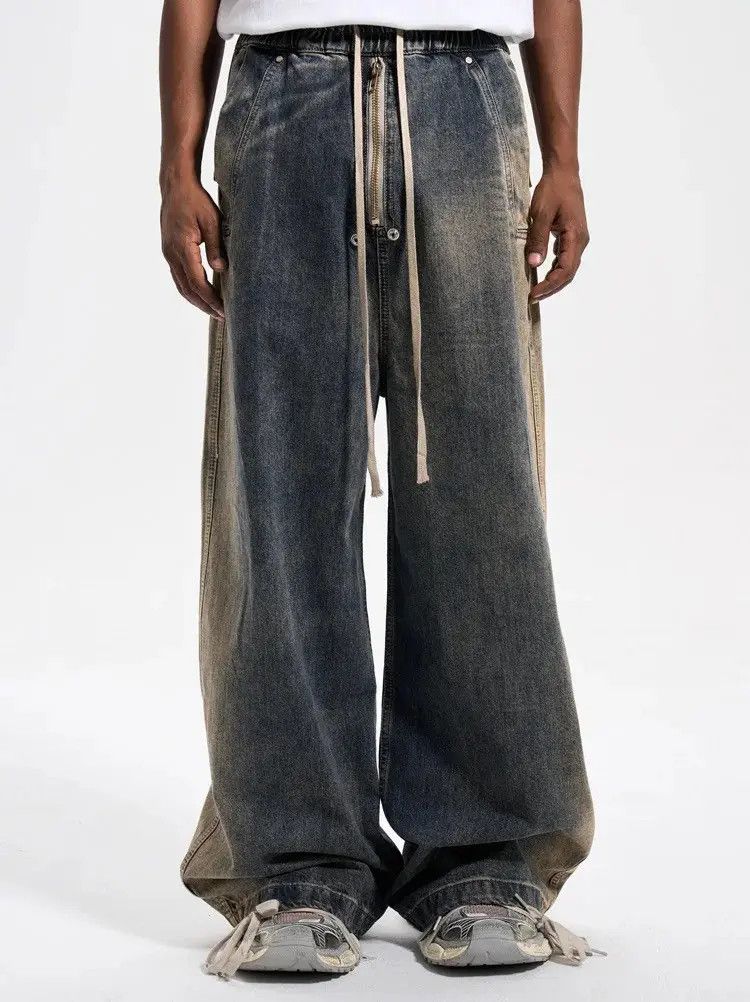 Japanese Brand × Jean Baggy Washed Zipper Gradient Vintage Denim Jeans Size US 30 / EU 46 - 1 Thumbnail