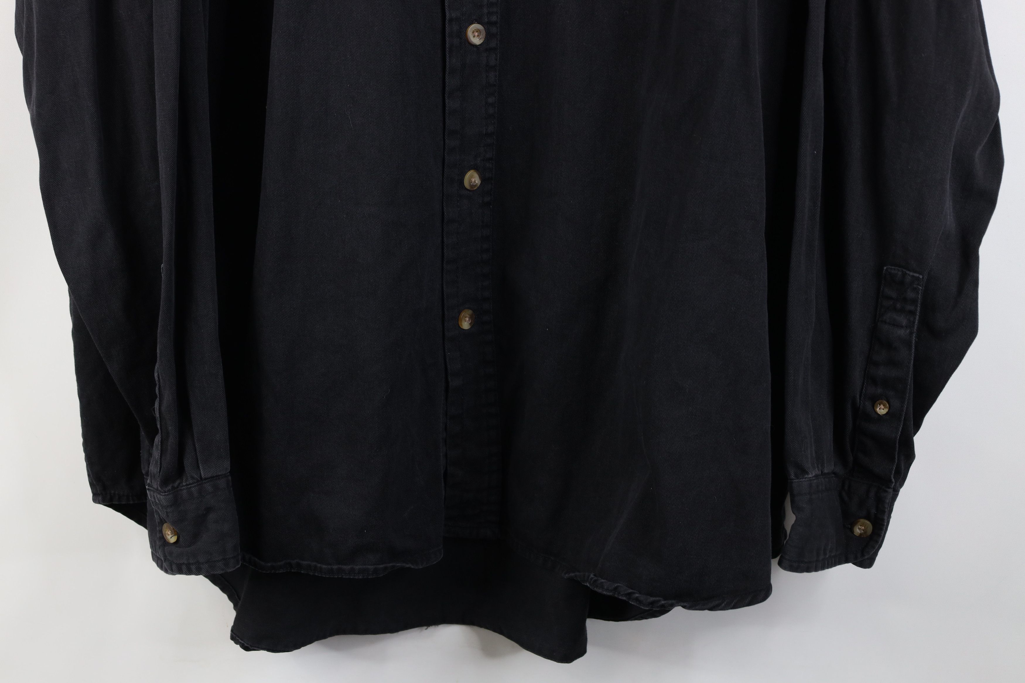 Vintage Vintage 90s Streetwear Cotton Twill Button Down Shirt Black Size US XL / EU 56 / 4 - 3 Thumbnail