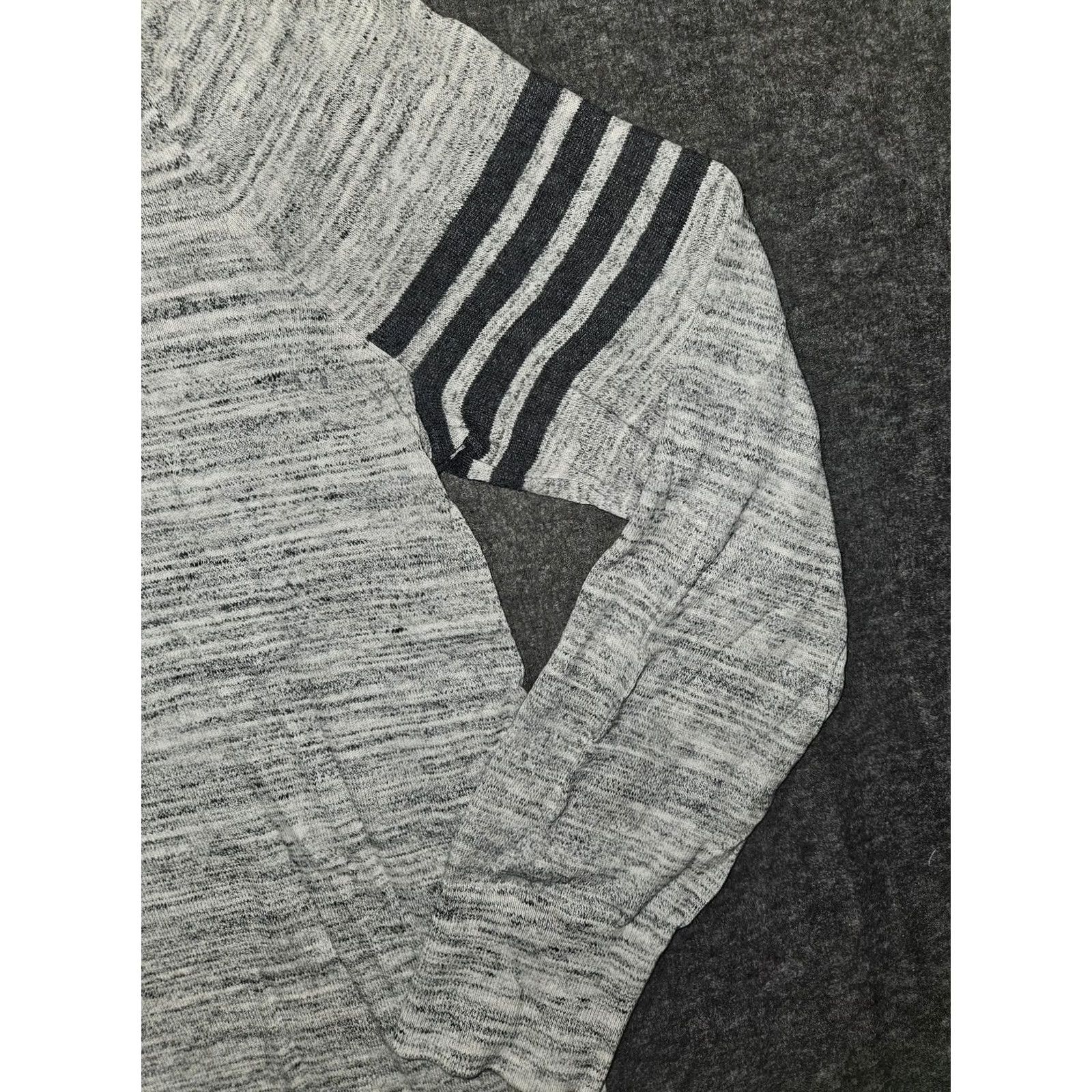 Banana Republic Banana Republic Sweater Mens XL Gray Mock Neck Henley Striped Knit Pullover Size US XL / EU 56 / 4 - 6 Thumbnail