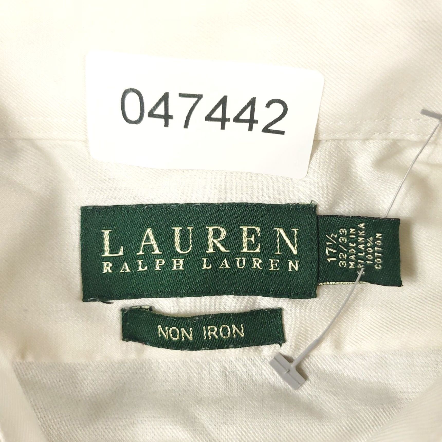 Ralph Lauren VINTAGE Ralph Lauren Dress Shirt Mens 17.5 Ivory Long Sleeve Business Casual Formal Workwear Size 46R - 8 Thumbnail