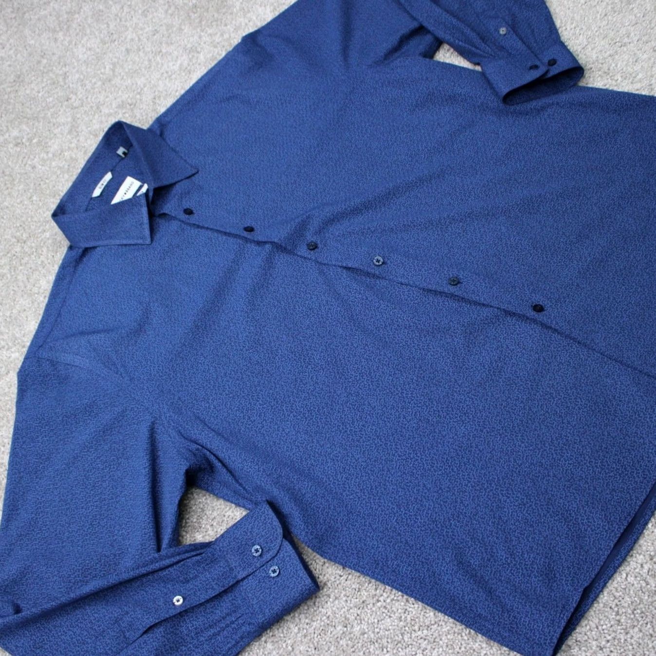 Lucky Brand Lucky Brand Shirt Mens XL Blue Geometric Slim Fit 4 Way Stretch Button-Up Casual Formal Workwear Size US XL / EU 56 / 4 - 7 Thumbnail