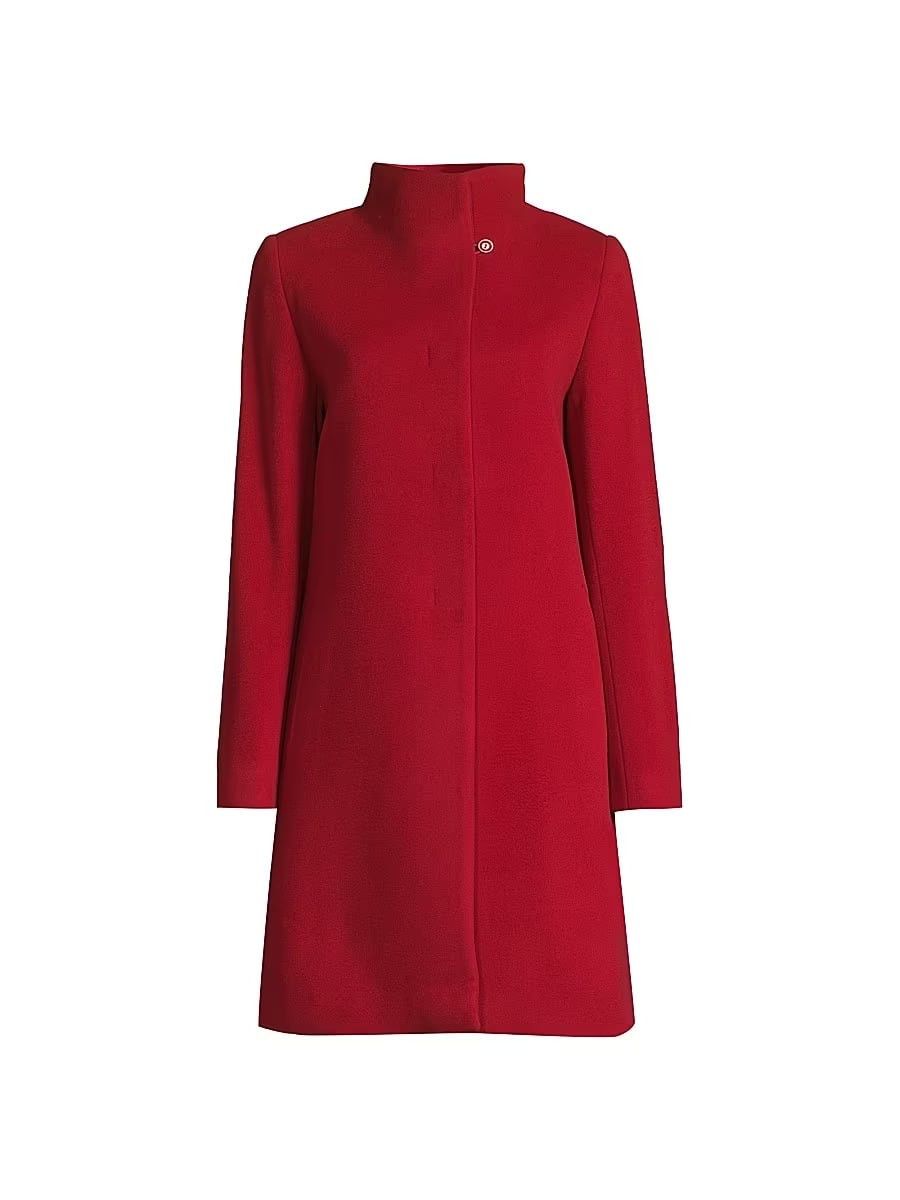 Cinzia Rocca Cinzia Rocca Due coat Red alpaca stand-up collar Jacket Size XL / US 12-14 / IT 48-50 - 1 Thumbnail