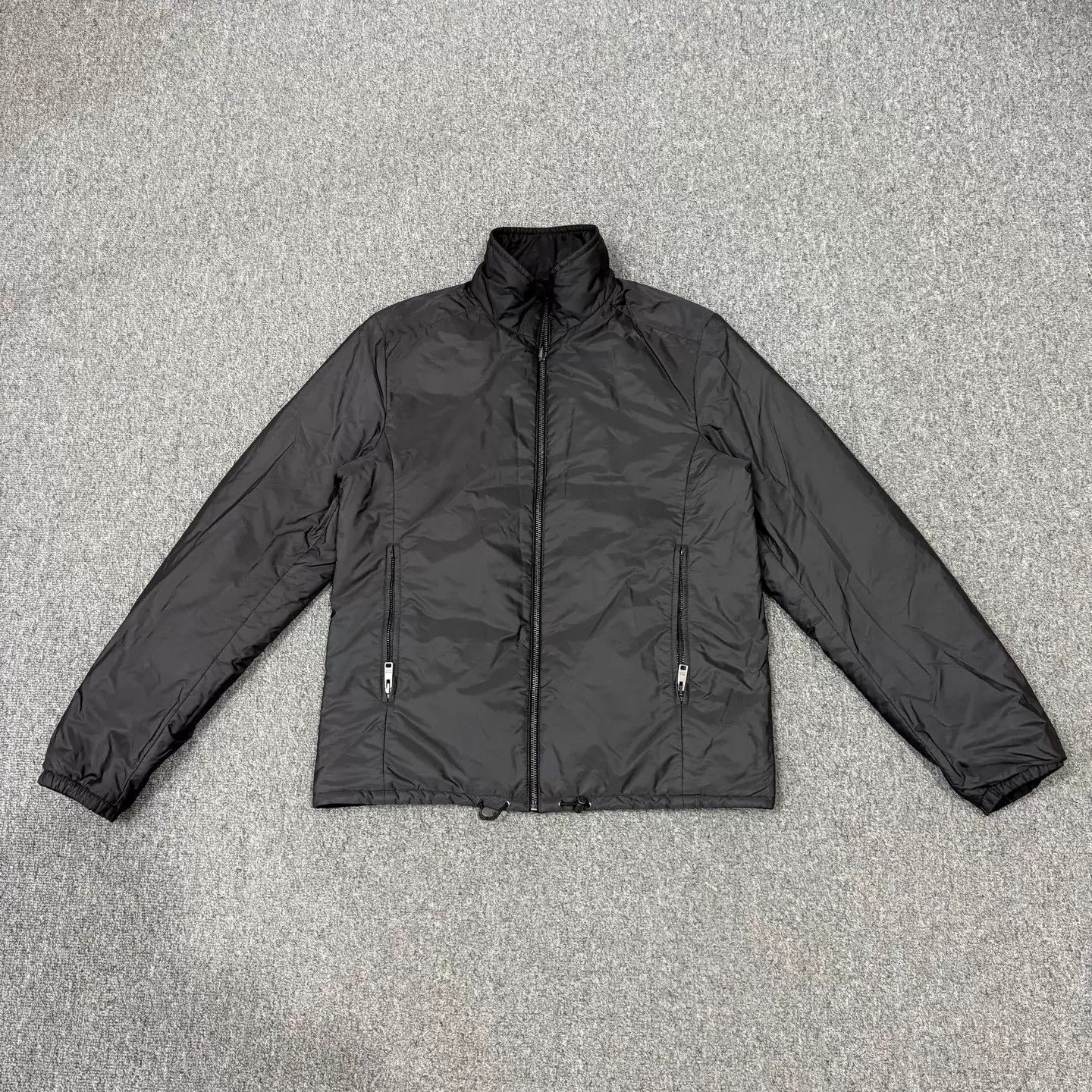 Prada Prada Black Gray 2Way Hem Logo Nylon Puffy Jkt 46 99N Size US S / EU 44-46 / 1 - 2 Thumbnail