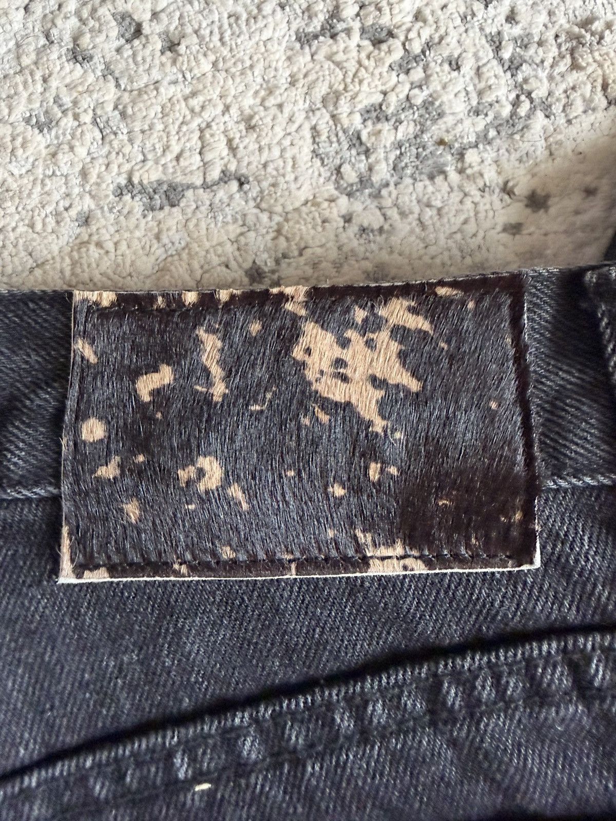 Shellac Faded Black Bootcut Fur Patch Denim Size US 30 / EU 46 - 7 Thumbnail