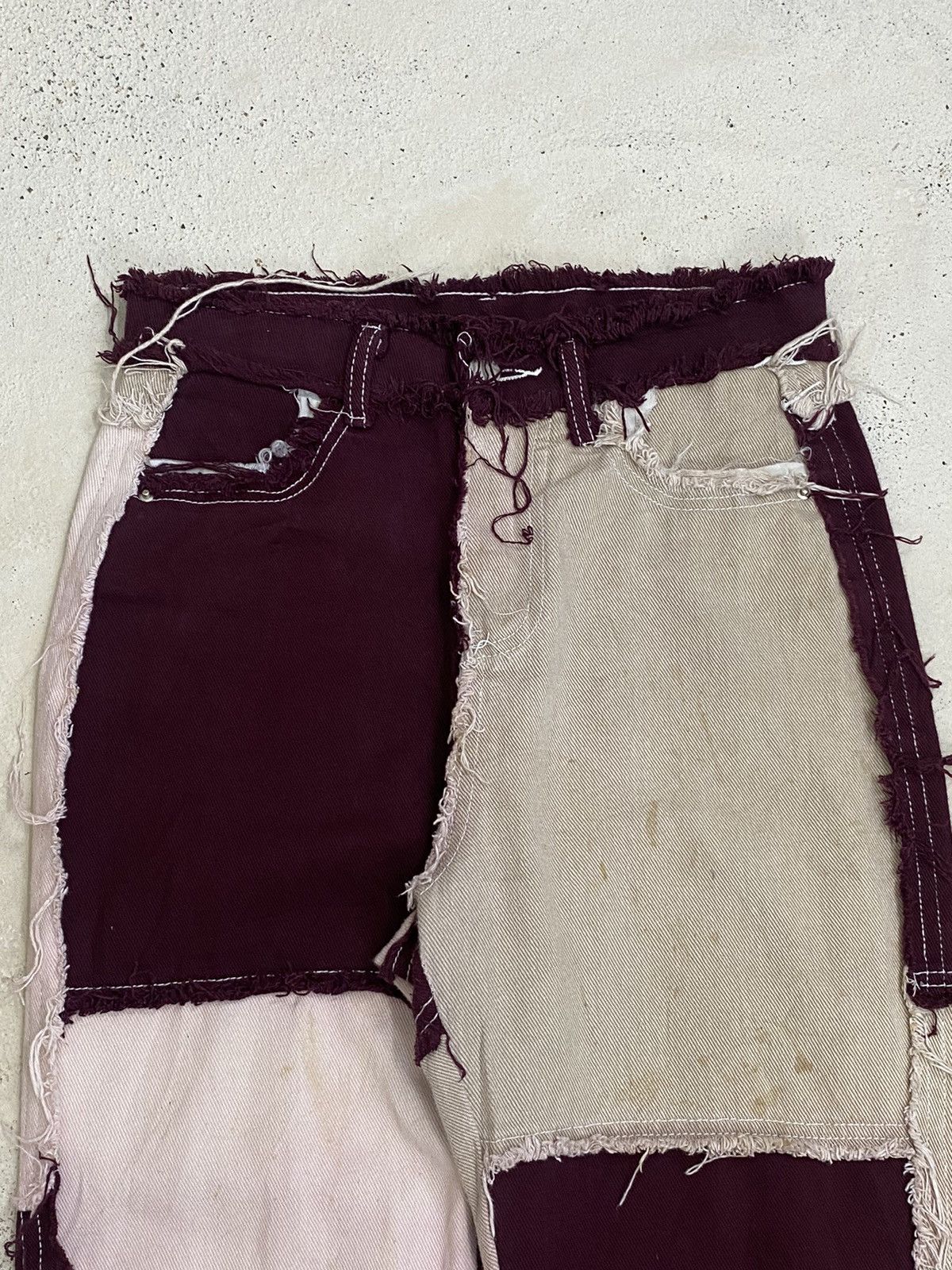 If Six Was Nine × Japanese Brand × Le Grande Bleu (L.G.B.) Distressed Haggy Patchwork Japan Jean Dirty Unisex Size US 26 / EU 42 - 6 Thumbnail