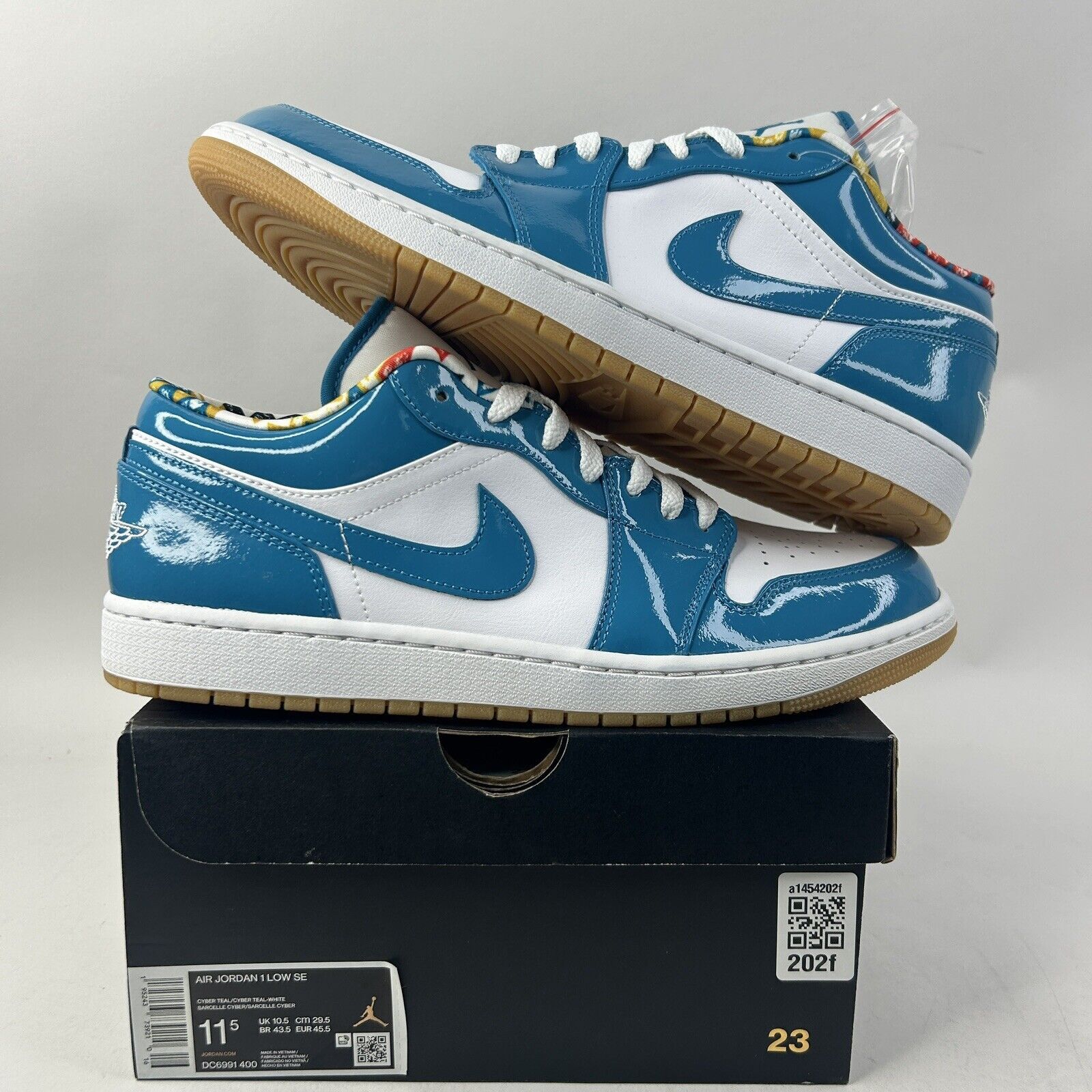 Nike Nike Air Jordan 1 Retro Low SE “Barcelona/Cyber Teal” 2024 Size US 11.5 / EU 44-45 - 1 Thumbnail
