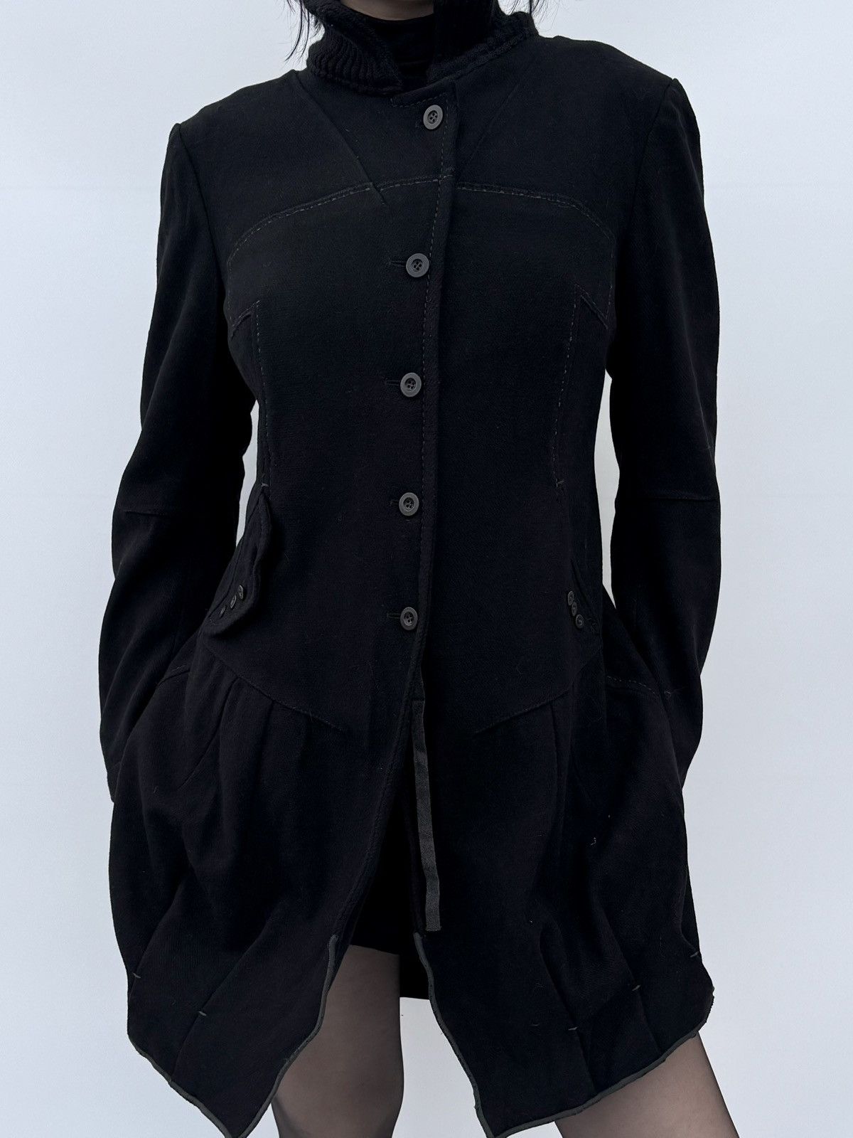 Marithe + Francois Girbaud Coat avantgarde asymetric baloon marithe dark academia goth Size S / US 4 / IT 40 - 1 Thumbnail