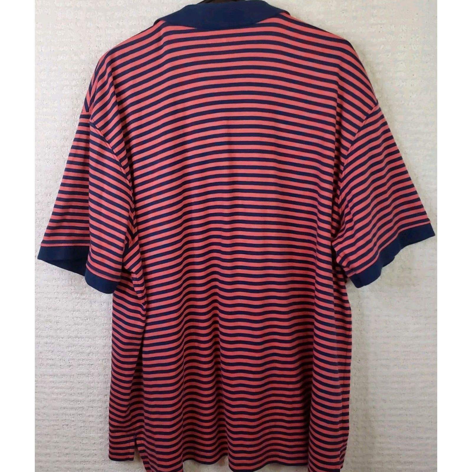 Vintage LL Bean Polo Shirt Men XL Regular Orange Navy Striped Short Sleeve Casual Polo Size US L / EU 52-54 / 3 - 5 Thumbnail