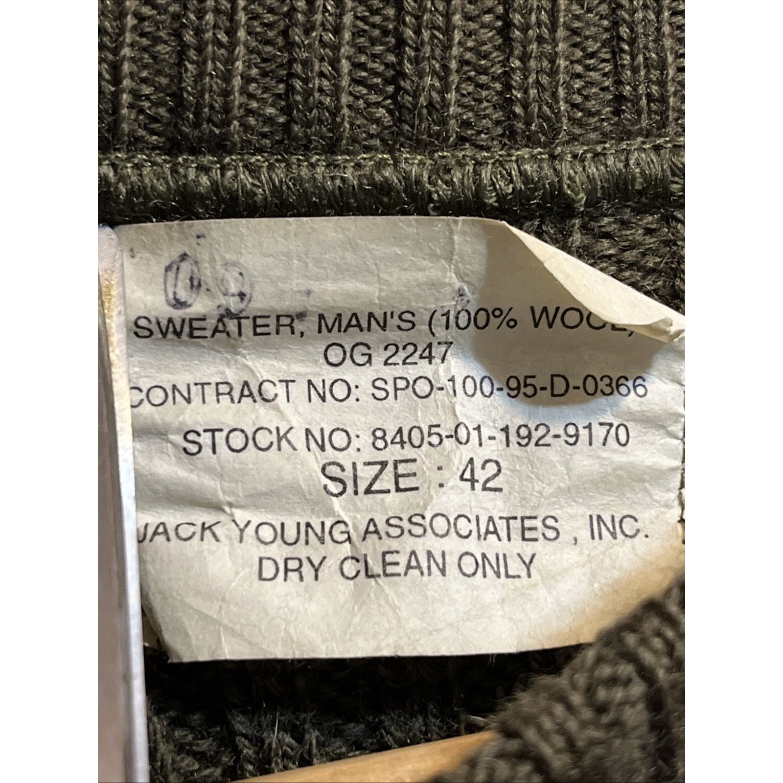 Other Military Issue Jack Young Inc Wool Sweater Green USMC Sz 42 Size US M / EU 48-50 / 2 - 3 Thumbnail
