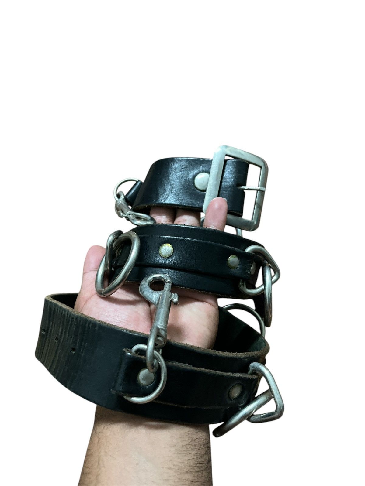 Vintage Handmade Studded Belt Leather x Punk Style Size 32 - 2 Thumbnail