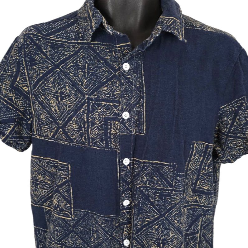 Vintage VINTAGE? Abstract Camp Shirt Mens Size Small Blue All Over Print Geometric Manfinity Size US S / EU 44-46 / 1 - 2 Thumbnail