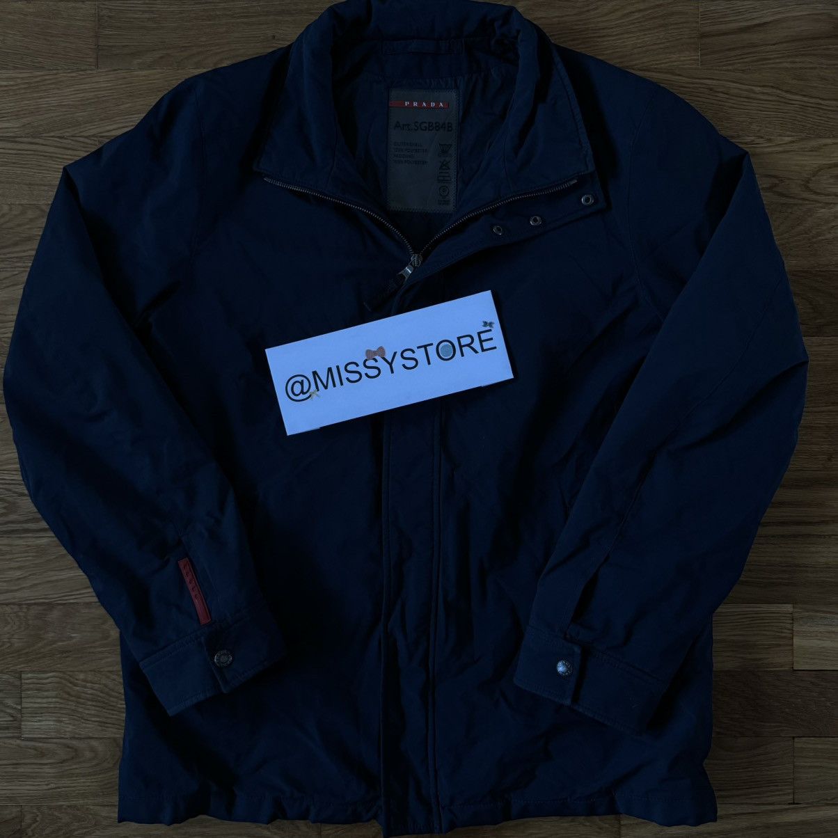Prada Prada Nylon Jacket Wind Stopper Goretex Navy Red Logo Sleeve Size US L / EU 52-54 / 3 - 16 Thumbnail
