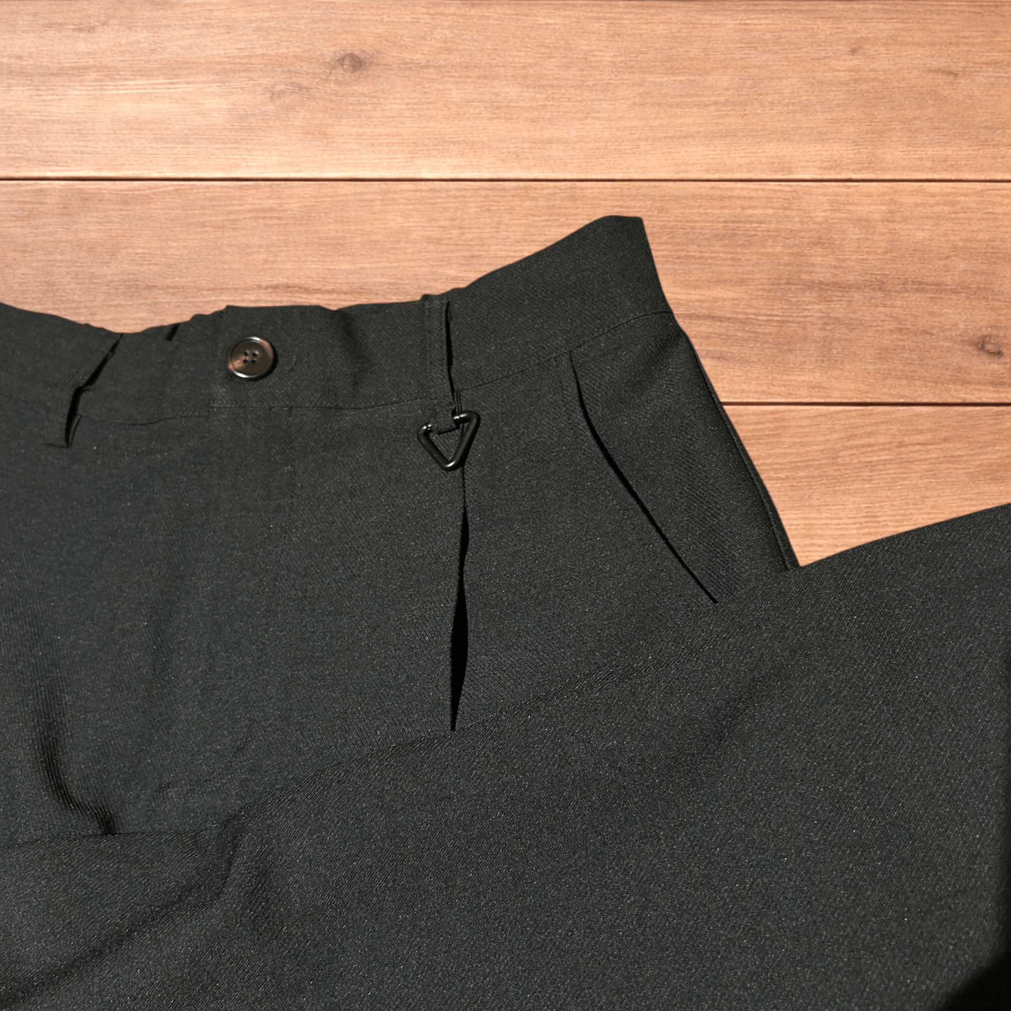 Japanese Brand Vintage style baggy wide leg tailored trousers in brown. Size US 30 / EU 46 - 5 Thumbnail
