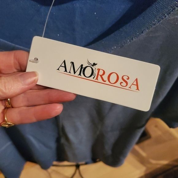 Vintage Amorosa Blue Metallic Pocket Short Sleeve Made in Italy Sz. Size L / US 10 / IT 46 - 8 Thumbnail
