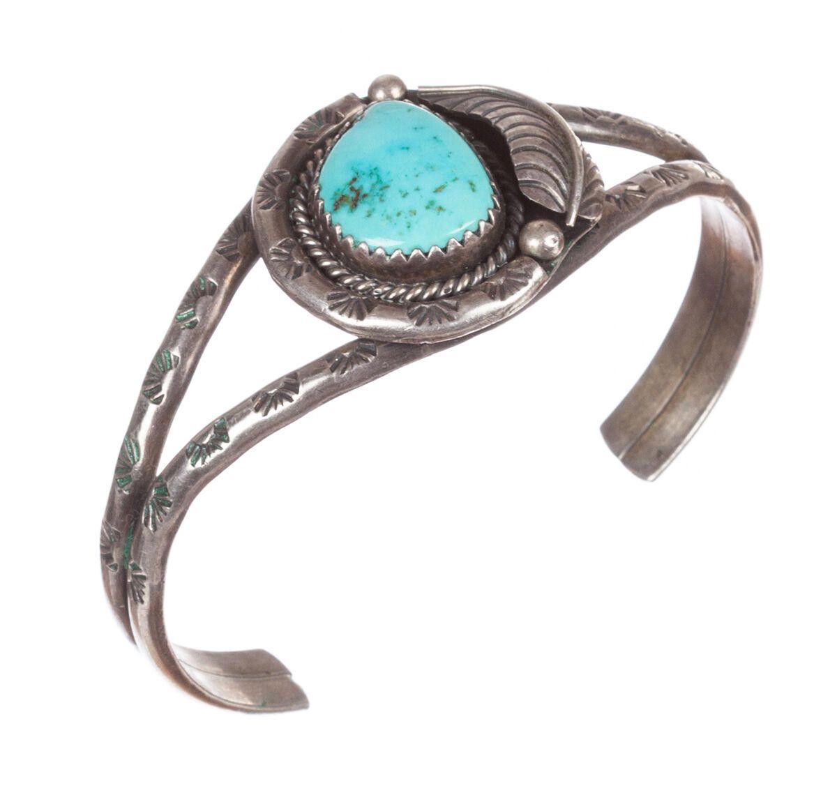 Designer Sterling Silver Turquoise Nugget Cuff Bracelet Size ONE SIZE - 2 Thumbnail