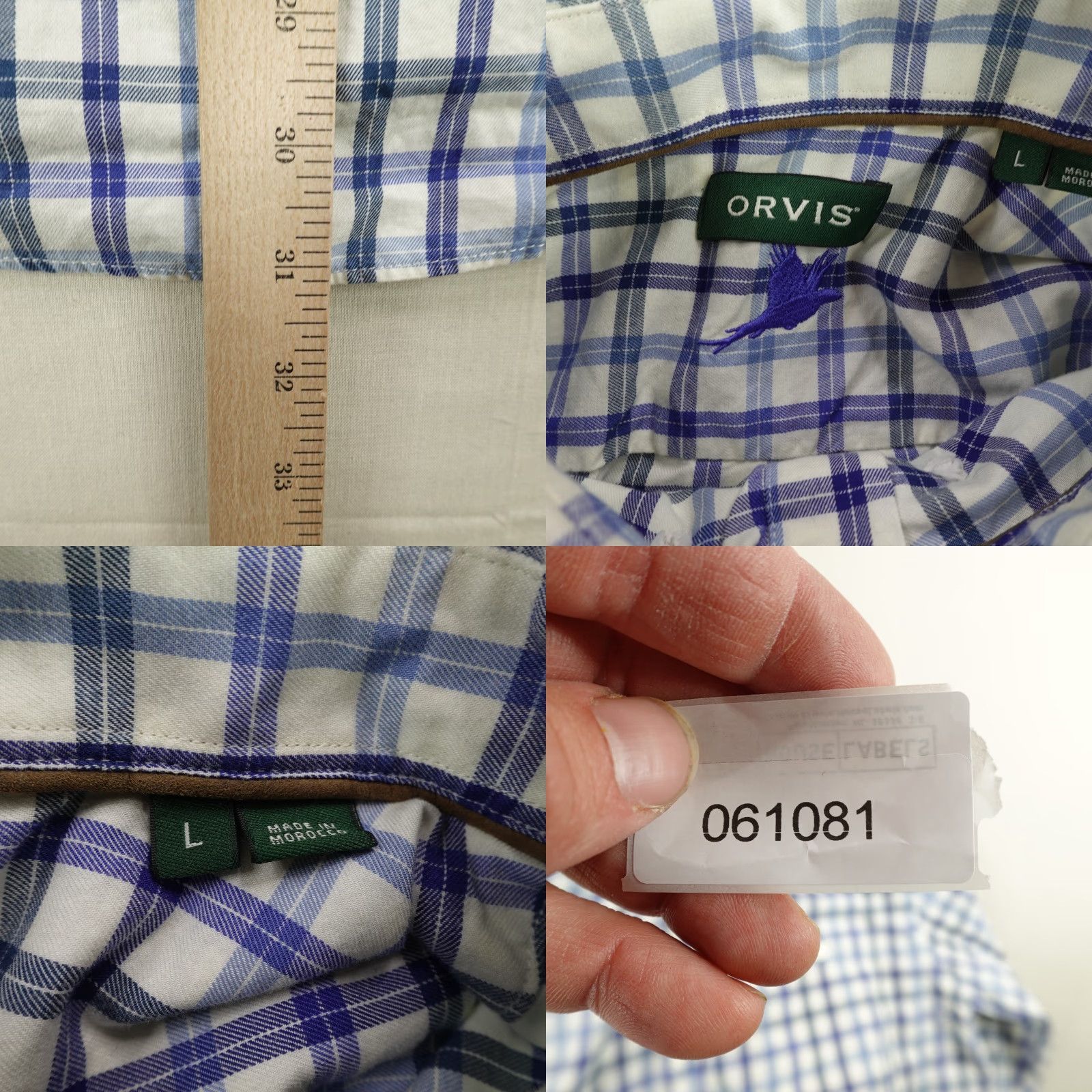 Orvis VINTAGE Orvis Shirt Men Large Blue White Plaid Flannel Casual Button-Up with Pockets Size US L / EU 52-54 / 3 - 8 Thumbnail